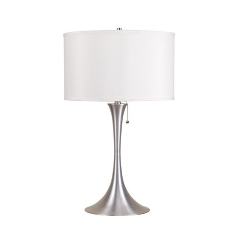 YHIOR 27 in. Brush Silver Retro Table Lamp YH927544